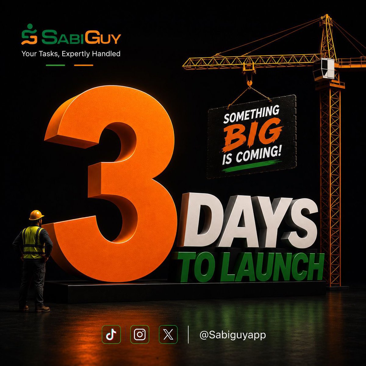 sabiguyapp's tweet photo. 3 days to go 🔥
We’ve been counting down, and now we’re just 3 days away. The wait is almost over.
Get ready for smarter deliveries, real-time tracking, and a service built around your everyday needs.
Something BIG is coming. 👀
#SabiGUY #3DaysToLaunch #ComingSoon https://t.co/xv6cy1SENq