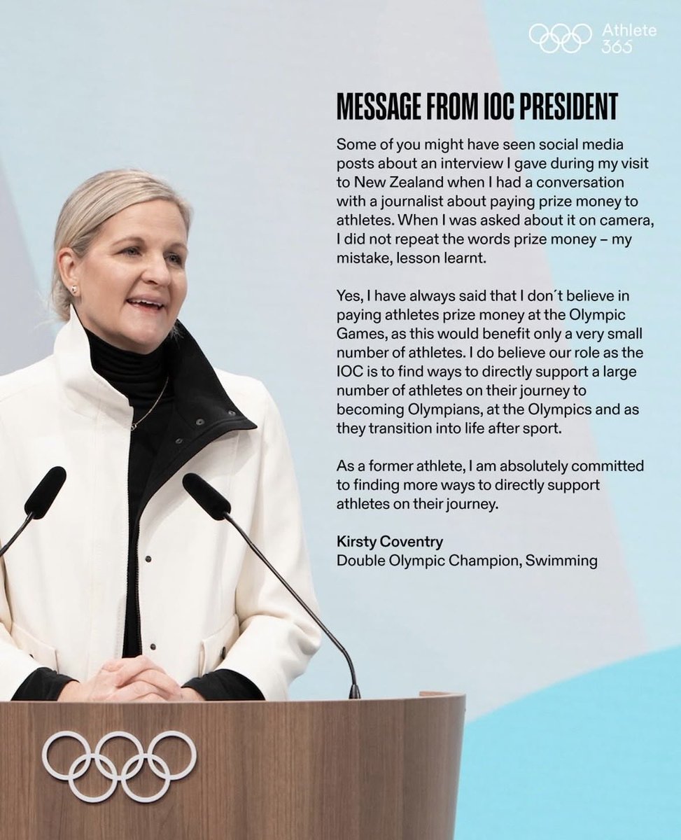 AlexChapmanNZ's tweet photo. Kirsty Coventry has reacted to her comments in an interview with us on @SportNationNZ https://t.co/vXk0FhBtXI