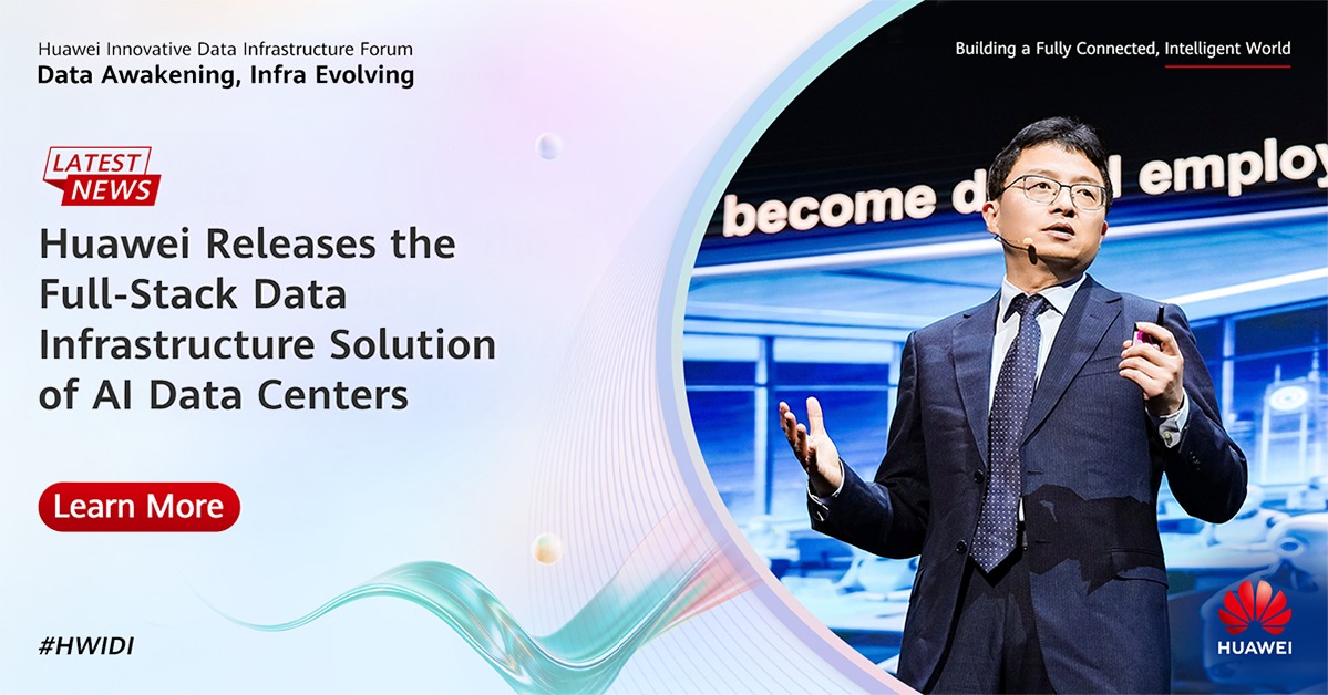 Huawei's tweet photo. At Huawei Innovative Data Infrastructure Forum 2026, Yuan Yuan, President of Huawei Data Storage Product Line, delivered a keynote titled "Data Awakening, Infra Evolving", unveiling a full-stack data infrastructure solution for AI data centers to accelerate industry intelligence.