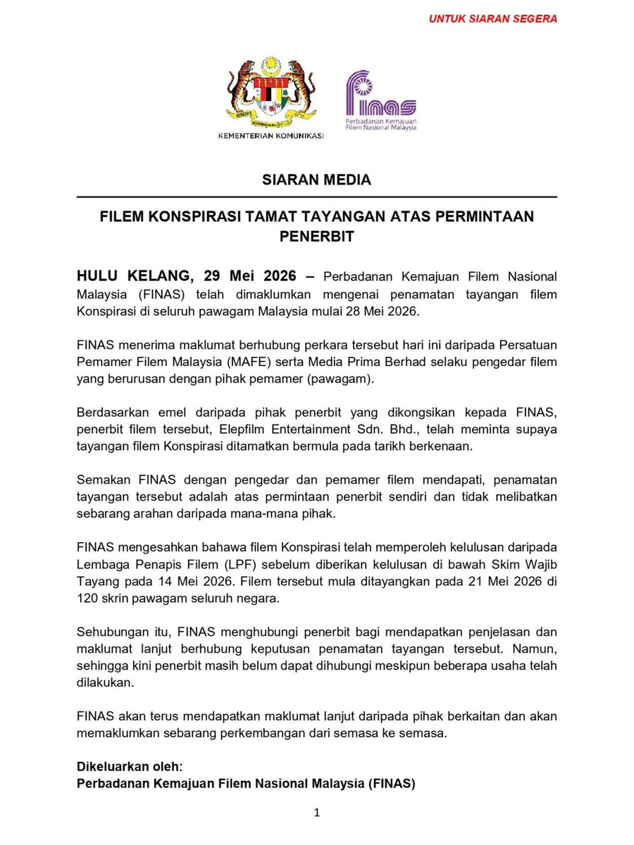 SaifuddinShafi's tweet photo. @shahnonsalleh @firdyfire @sarimahi tamat tayangan atas permintaan penerbit https://t.co/zSaaIjaqK2