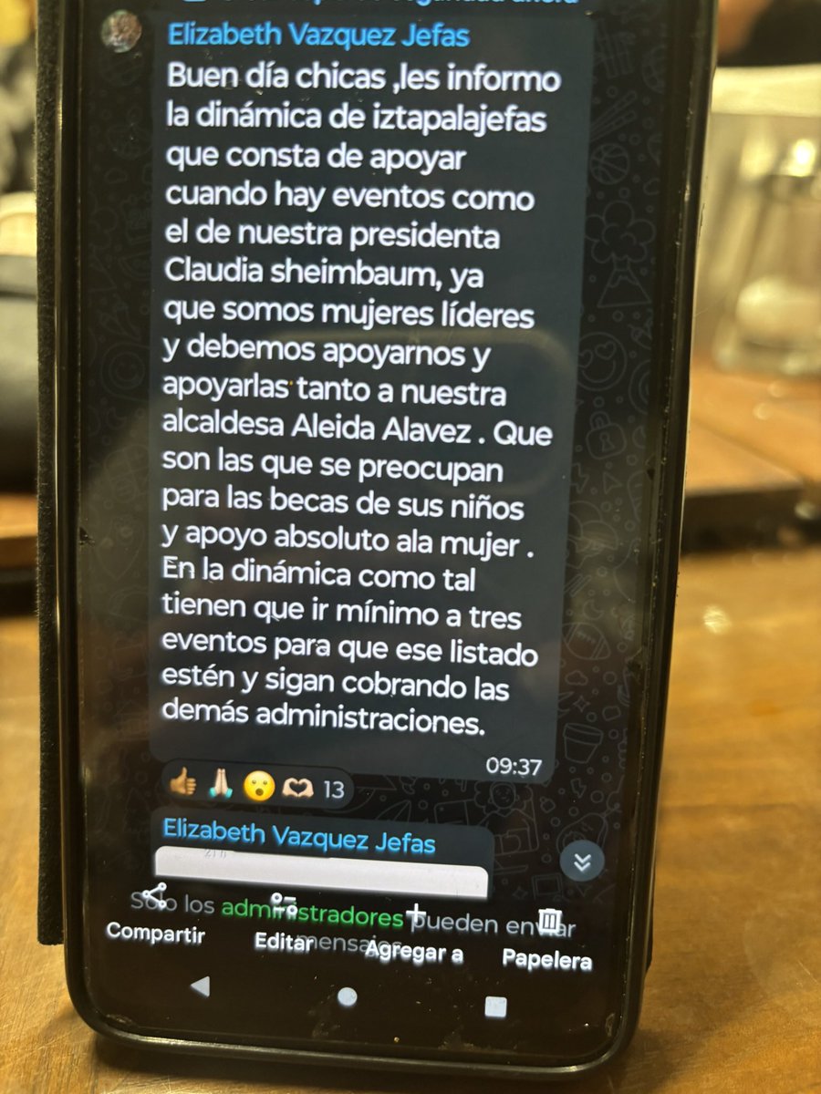 EspinosaTe56674's tweet photo. @CaritoMT_33 Si justo así hacen en Iztapalapa si no te presentas a mínimo 3 eventos te quitamos del programa Iztapalasjefas https://t.co/Sd5PPXXJjf