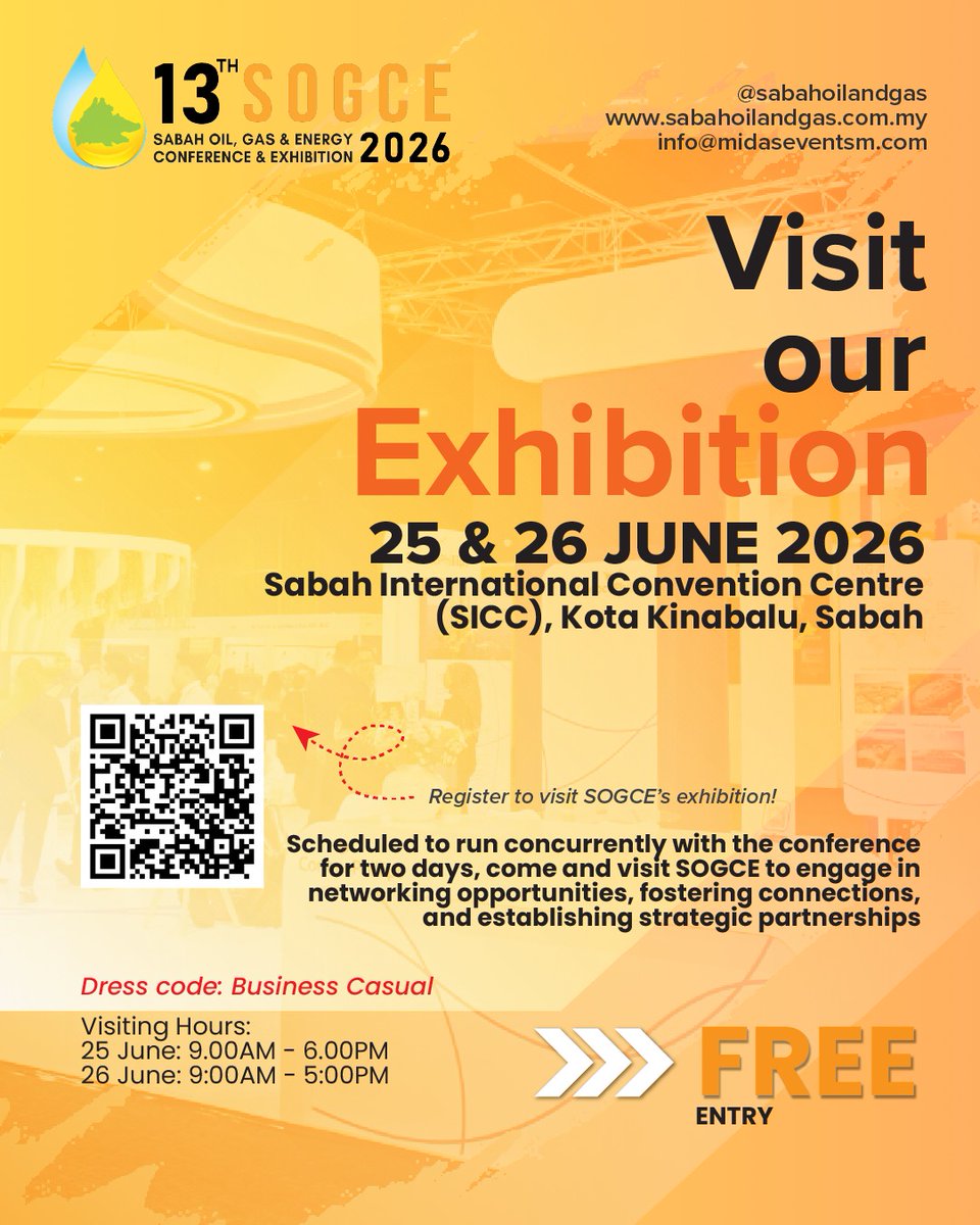 SICCSabah's tweet photo. SOGCE 2026 is more than an industry gathering. It is the region’s collaborative platform. It is where industry decisions and partnerships are shaped. Come join us!

Check us out at https://t.co/SiPyVGa42y. https://t.co/1gEhO60yXe