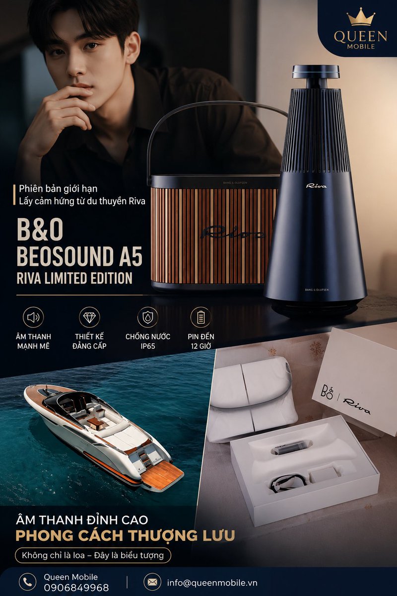 QueenMobileNet's tweet photo. B&amp;O Beosound A5 Riva Limited Edition – Chiếc loa dành cho giới sưu tầm hay biểu tượng đẳng cấp vượt xa âm thanh?
#BangOlufsen #BeosoundA5 #RivaEdition #LoaHiEnd #LuxuryAudio #BOVietnam #LoaD https://t.co/nAUc2WdzQG