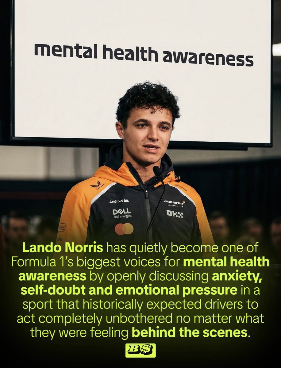 F1Tami's tweet photo. I have no doubt in my mind that one day you’ll have a f1 driver sit in an interview/ podcast and talk about how growing up they saw Lando being open and talking about mental health which helped them realise that they aren’t alone and inspired them. https://t.co/w7cgJSfp8d