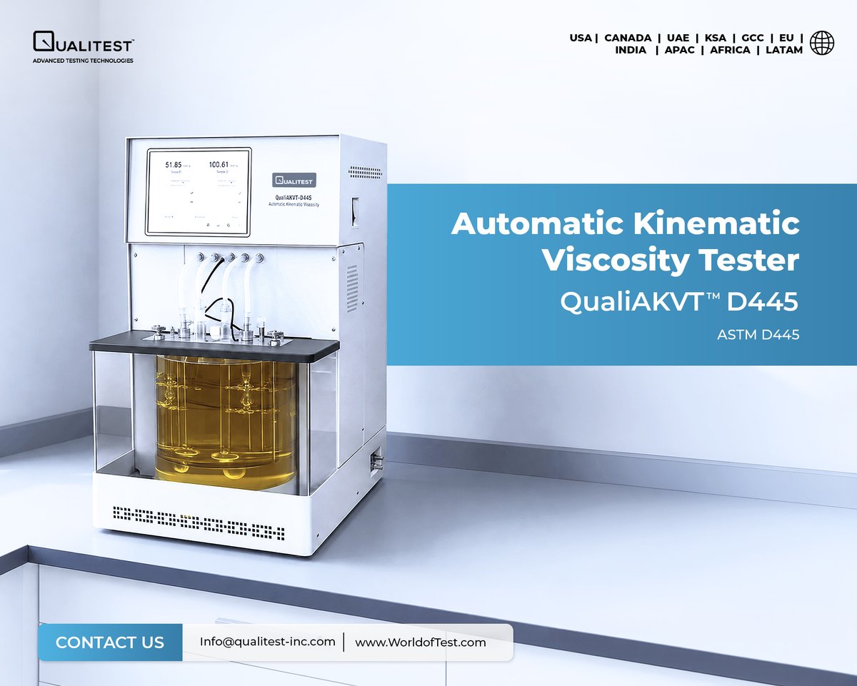 Qualitestinc's tweet photo. A QC/QA technician faced fluctuating kinematic viscosity results causing delays and audit concerns. The Automatic Kinematic Viscosity Tester ensures precise, repeatable, ASTM D445 compliant testing.

🔗https://t.co/lAjiltR2KB

#ViscosityTesting #QAQC https://t.co/1nkDe1jn0Y