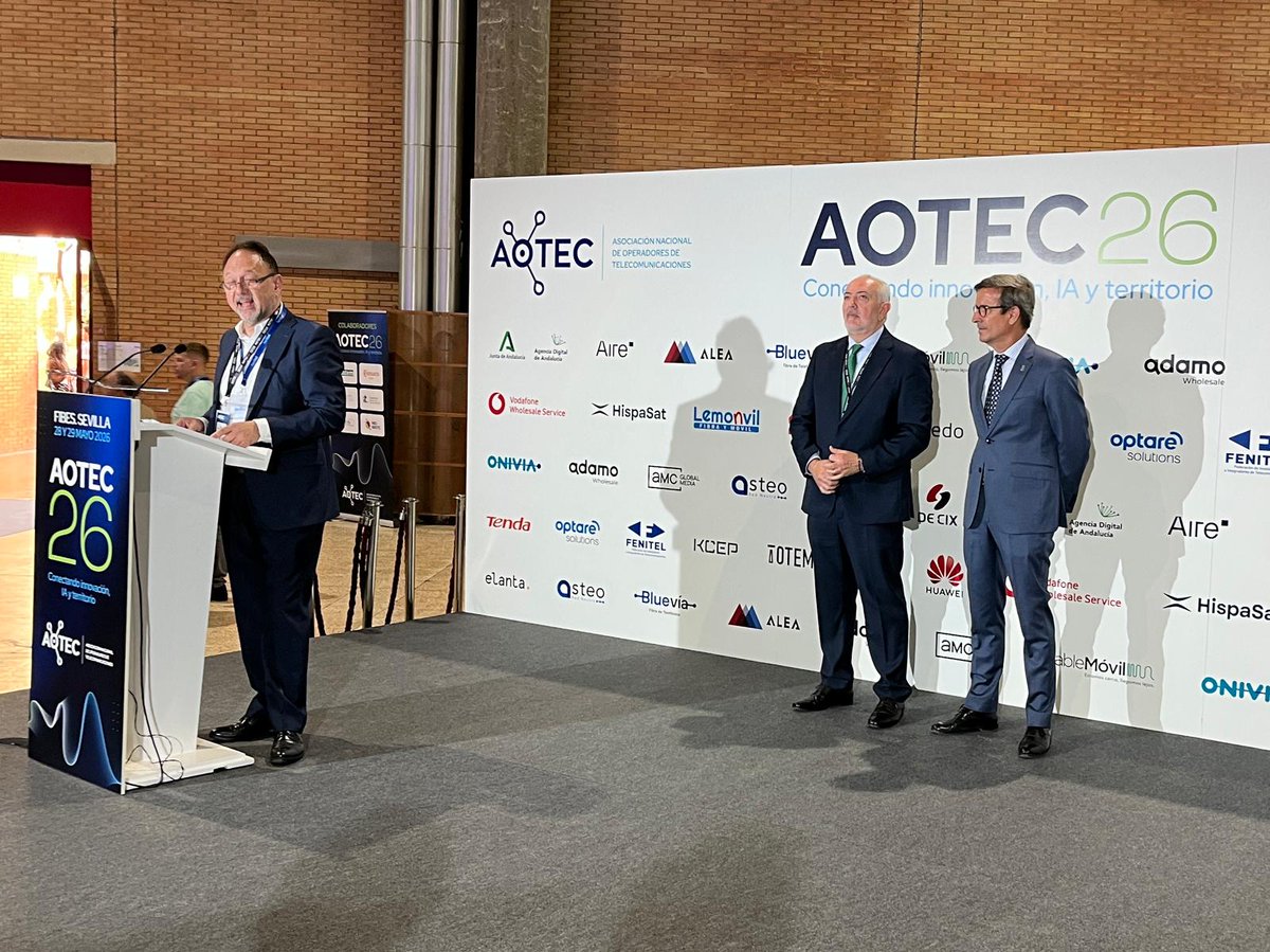 coitaoc's tweet photo. Presentes en la jornada inaugural de #Aotec2026‼️

Nuestro decano @mortigosab participó en este evento donde se está analizando el futuro de las #telecomunicaciones, la #InteligenciaArtificial y la #Conectividad inteligente en un espacio de networking y generación de negocios https://t.co/mkGQTx1ezQ
