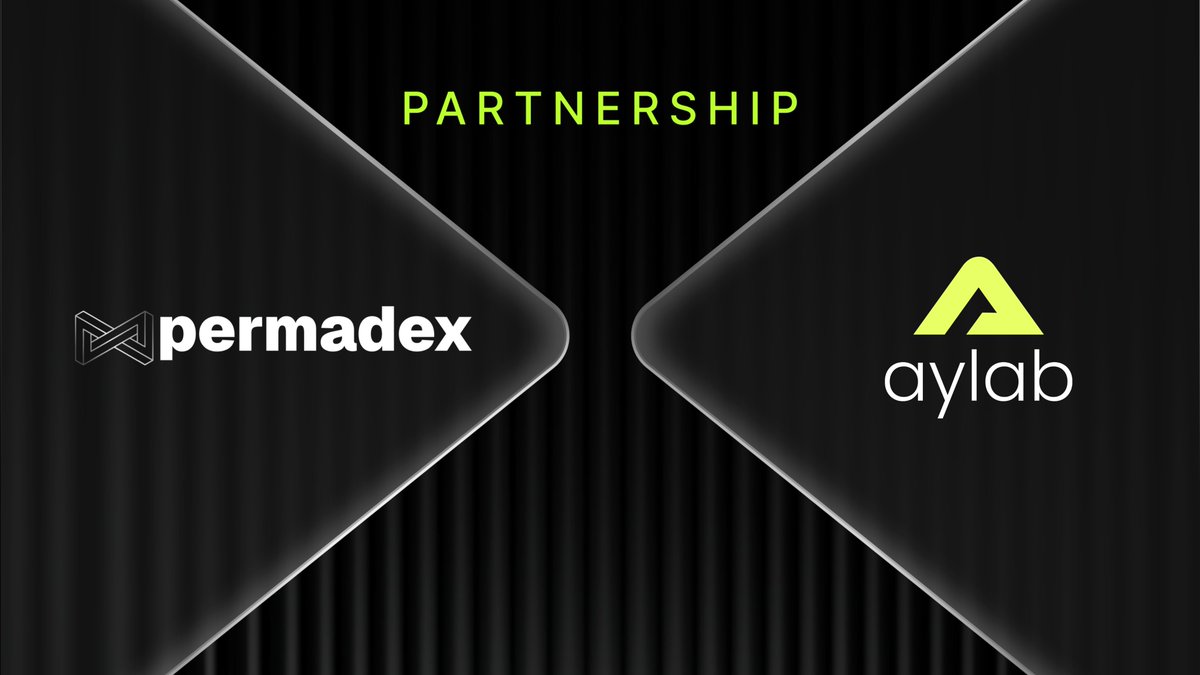 Perma_Dex's tweet photo. 🤝 Permadex × Aylab

We’re excited to partner with @Aylab_io .

Permadex is building smarter execution infrastructure for the future of trading, while Aylab is pushing innovation across Web3.

Together, we’re creating a faster, more seamless, and connected multi-chain experience. https://t.co/2M8gTwMy7v