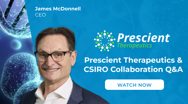 PTX_AUS's tweet photo. Prescient Therapeutics (ASX:PTX) CEO, James McDonnell recently discussed Prescient's collaboration with CSIRO. Watch now ▶ ️https://t.co/pSZivz0D9q

🔗 Stay up-to-date on Prescient’s news and announcements: https://t.co/lh2f54kXav

#Biotech #CancerTherapies #CancerTreatment https://t.co/APE0R9Pixu