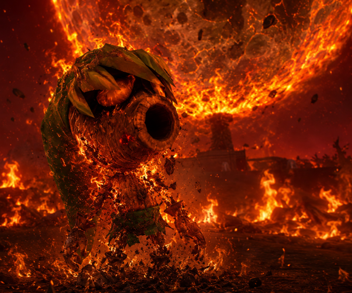 hostoftheshow's tweet photo. AI generated. Deku Link faces the aftermath. https://t.co/VnSE6tvYj6