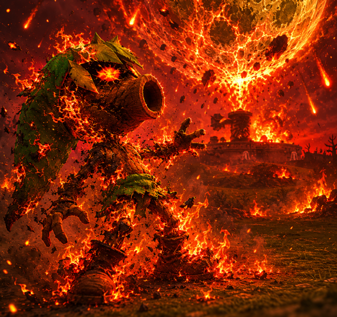 hostoftheshow's tweet photo. AI generated. Deku Link faces the aftermath. https://t.co/VnSE6tvYj6