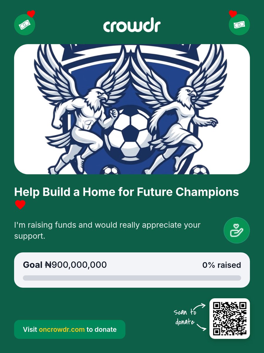 kdodfa's tweet photo. Every great academy starts somewhere. Ours began with 2 footballs, a few cones, and belief ⚽
Help us turn this dream into a real football academy for young talents in Nigeria. https://t.co/TQYY47BdOK