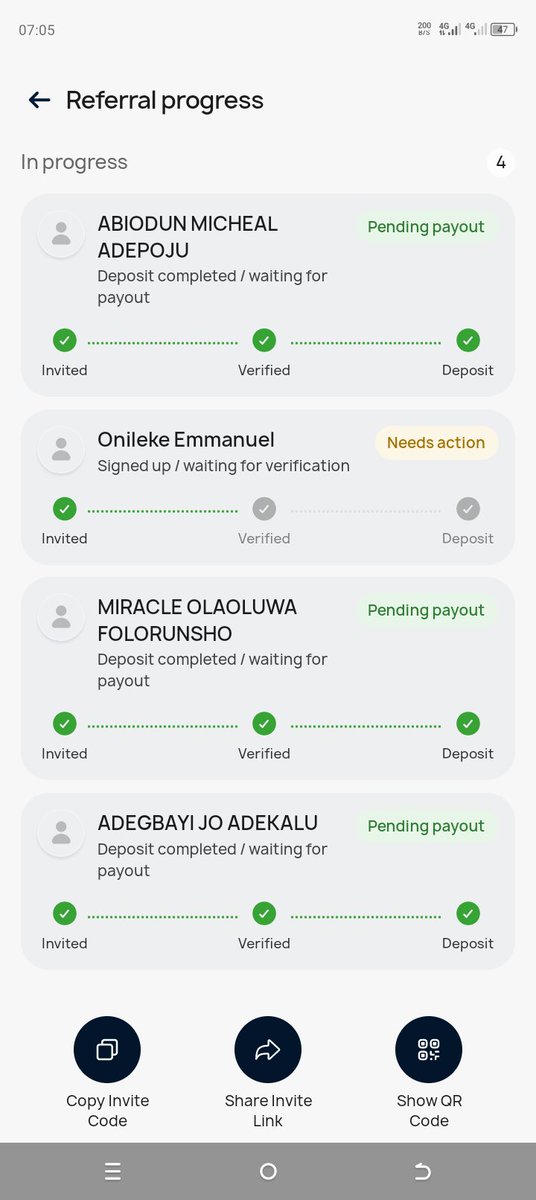 SAPIENCE_01's tweet photo. @getonedosh @Peller089 Good morning, I referred 4 people but only 3 people completed the criteria, and you only dropped referral reward for only two people, I didn't get any reward for my first referral and he already completed the criteria https://t.co/lu85uX44g6