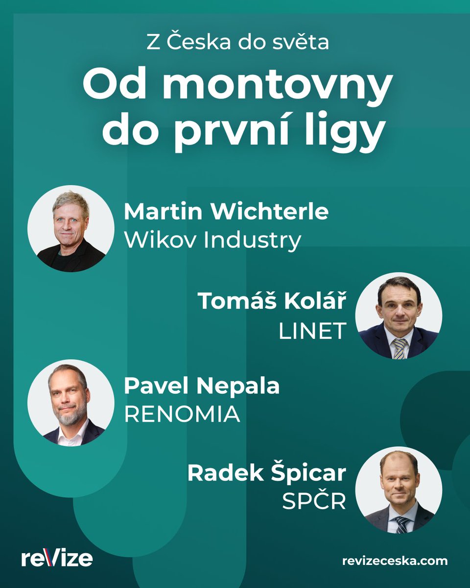 2ET_CZ's tweet photo. Češi proráží za hranicemi! Co jim v tom pomáhá?

První panel lešního summitu reVize Česka 2026 se zaměří na úspěch českých firem v zahraničí. Jak se z lokální firmy stane globální hráč? Kde naráží na bariéry a co naopak je výhodou, když vyráží do světa ze středu Evropy? Co odlišuje ty, kteří zůstanou dodavatelem od těch, kteří jsou značkou? A co potřebují české firmy od státu, investorů i vlastních lidí, aby mohly hrát první ligu?

Diskutovat budou majitel Wikov Industry Martin Wichterle, výkonný ředitel Linetu Tomáš Kolář, spoluzakladatel společnosti Renomia Pavel Nepala a @R_Spicar_SP_CR, viceprezident Svazu průmyslu a dopravy ČR.

Více o letošním programu najdete na https://t.co/0265KkTHK5

#2et #revizeceska