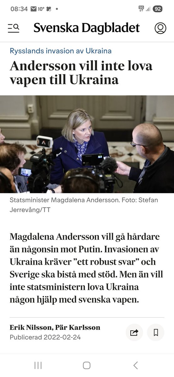 OddLind's tweet photo. @ernkrans Ni ville inte ens ge vapen till Ukraina 2022. Skäms! https://t.co/IkXkf9UECe