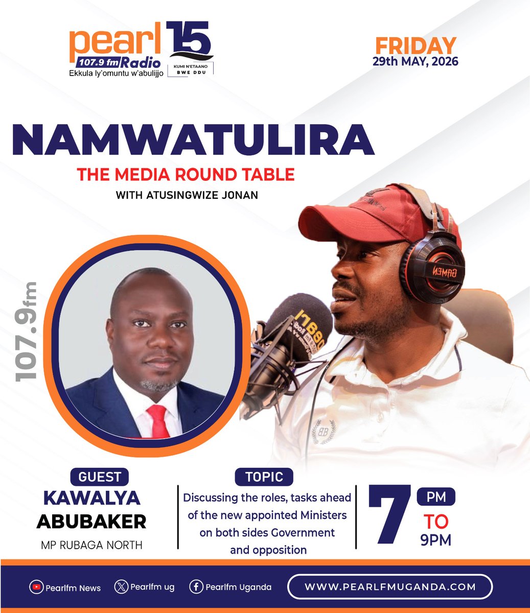 TheInsight256's tweet photo. #ShowTime: Hajji Abubaker Kawalya agenda kuba ku Pearl FM mu pulogulaamu ya Namwatulira, The Media Round Table ku ssaawa emu akawungeezi, 7pm olwaleero ng'attaanya ku nsonga ezifa mu ggwanga.

#Tosubwa 📢

@KawalyaAbubakr
@Pearlfm1079
@NUP_Ug
@Parliament_Ug https://t.co/GOn3fWftQU
