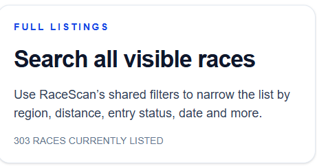 RaceScanUK's tweet photo. 🏃♂️ RaceScan now lists 300+ UK races and we're just getting started.
From 5Ks to ultras, discover races across the UK in one place.
🔍 https://t.co/WLa4NwXfme
What race should we add next?#Running #UKRunning #RaceScan https://t.co/1oZjZ4USRp