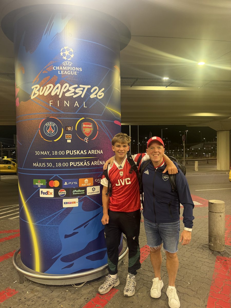 patlynes's tweet photo. It's happening...

Budapest 2026 to watch the Arsenal with my son. 

UTA https://t.co/Ic8zqVYpOk