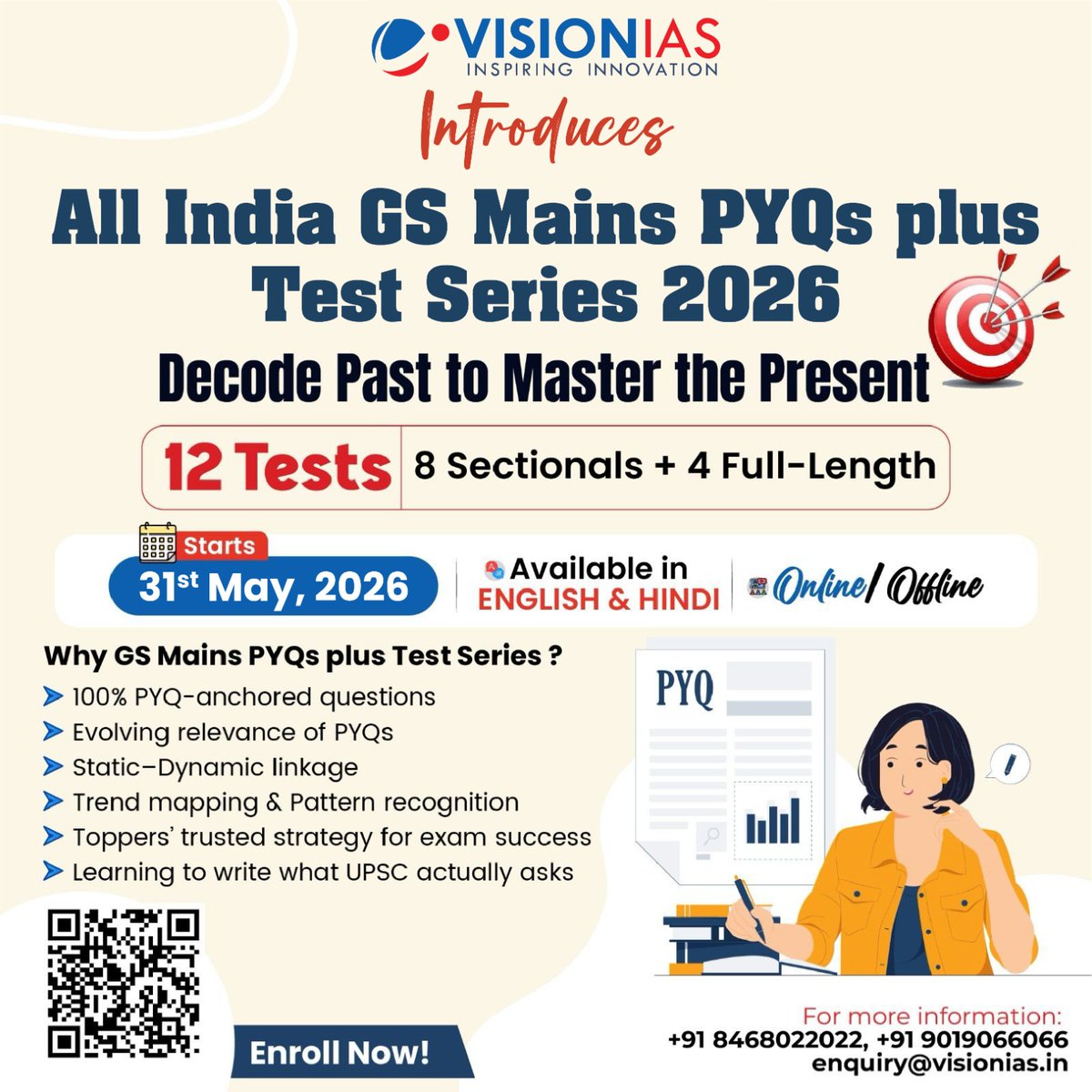 Vision_IAS's tweet photo. All India GS Mains PYQs Plus Test Series 2026 | Vision IAS Mains Answer Writing Program

VisionIAS introduces the All India GS Mains PYQs Plus Test Series 2026 to help aspirants decode past UPSC trends and master present answer-writing demands. 

#UPSCMains #GSAnswerWriting #UPSC https://t.co/uZgxPBVrLA
