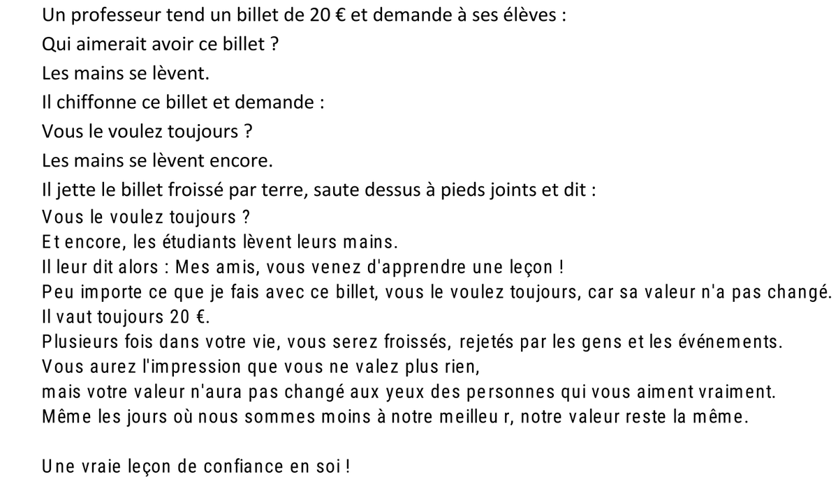 LdOptimistes's tweet photo. Prenez le temps de lire ⤵️ une bonne leçon de confiance en soi 👍 j'adore 💕
La #Ligue_des_optimistes vous souhaite une agréable journée 💪😘😘 https://t.co/uqG2NNJk67