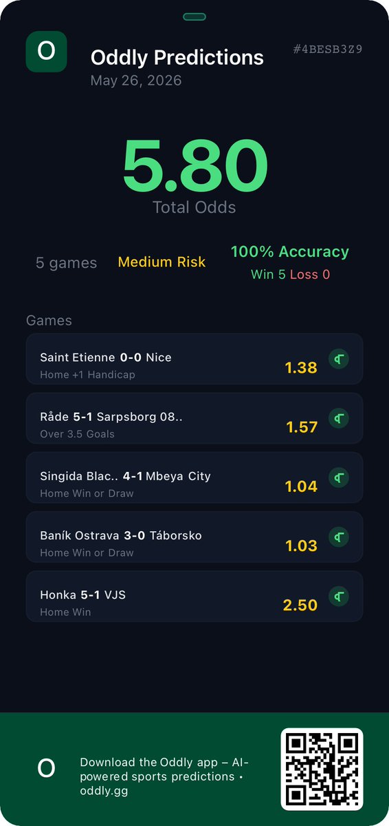 oddlydotgg's tweet photo. Stop betting blind. Start betting smart.
Odly doesn’t just give odds — it gives you an advantage. 🧠💸

World football is unpredictable… but your strategy doesn’t have to be.

Download Odly now and start generating winning slips for the world’s biggest games 🌍

#Odly #WinningSlip #SmartBetting #FootballTips #WorldFootball