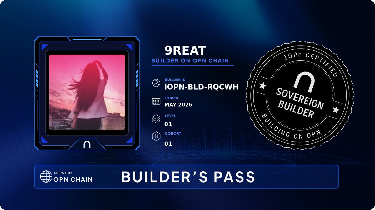 neysmile's tweet photo. I just claimed my Builder's Pass on @IOPn_io, and I'm shipping for Season 1.
See you on the leaderboard.
Accelerate ⋂ https://t.co/UoSIKER27n