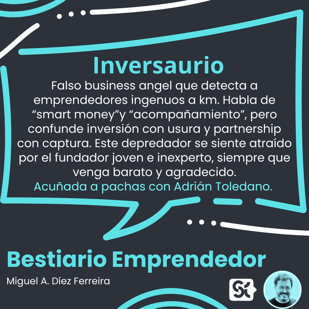 ferrenet's tweet photo. Hoy en el #BestiarioEmprendedor hablamos de un peligroso depredador al que le tenía ganas hace tiempo (tenía la palabra acuñada hace muchos meses), y que gracias a una definición de Adrián Toledano entra en juego. Es el...
INVERSAURIO
https://t.co/foVd6MLYAx https://t.co/meMur7oJD1