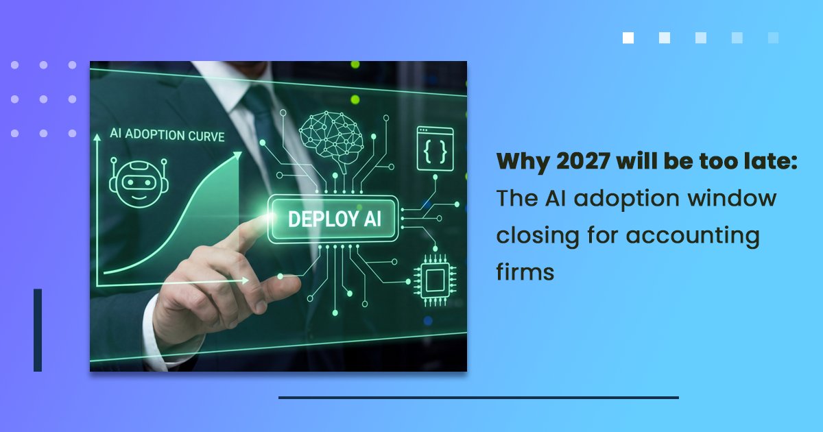 IntegraBalance's tweet photo. 46% of accountants use AI daily in 2026. 
Firms closing books 60% faster. 
Handling 2x clients. 
Zero new hires.
By 2027, the gap won't be closeable.
The window is open — but closing fast 
 🔗 https://t.co/sqfp7QerTx
.
#AccountingAI #CPA #AIAdoption #FutureOfAccounting #FinTech https://t.co/AKoRfRdhtx