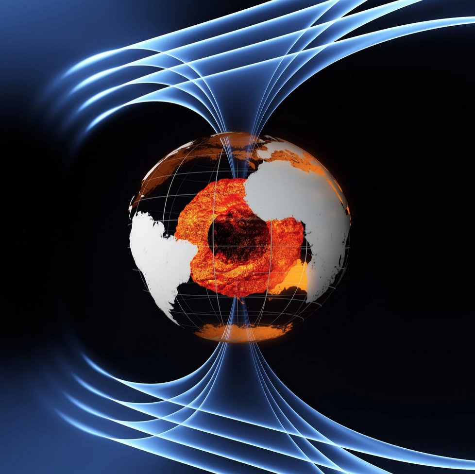 oewf's tweet photo. ESA's Swarm satellites revealed that material in Earth's outer core changed direction. This gives insights into the dynamics deep underground and helps us to understand the dynamics and formation of the magnetic field: https://t.co/lWehPZeVrX https://t.co/qP0AZGaznK