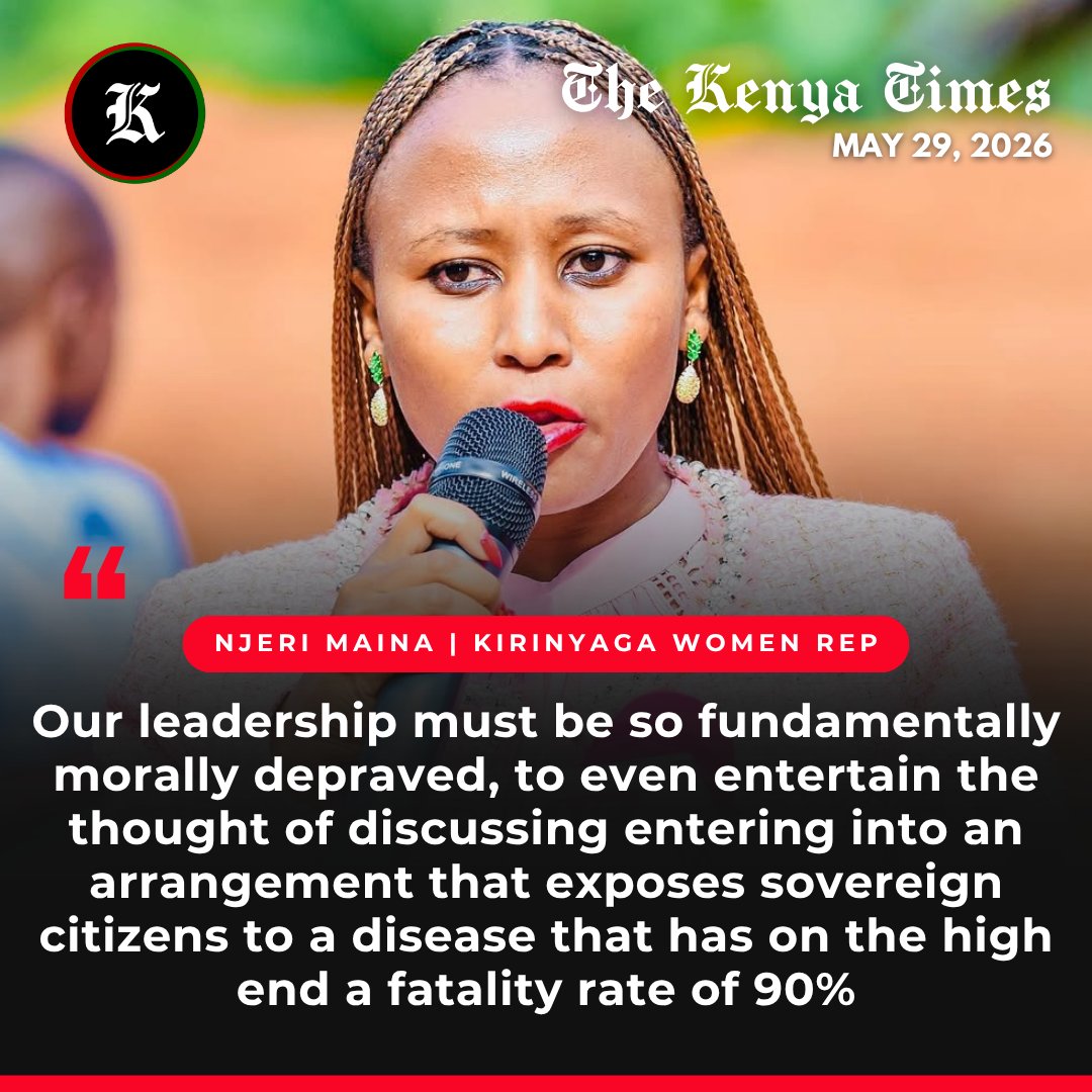 thekenyatimes's tweet photo. Njeri Maina criticizes Kenya’s leadership by saying it is wrong to even consider any arrangement that could expose citizens to Ebola, given the disease’s high fatality rate. https://t.co/E3wOzOtc9T