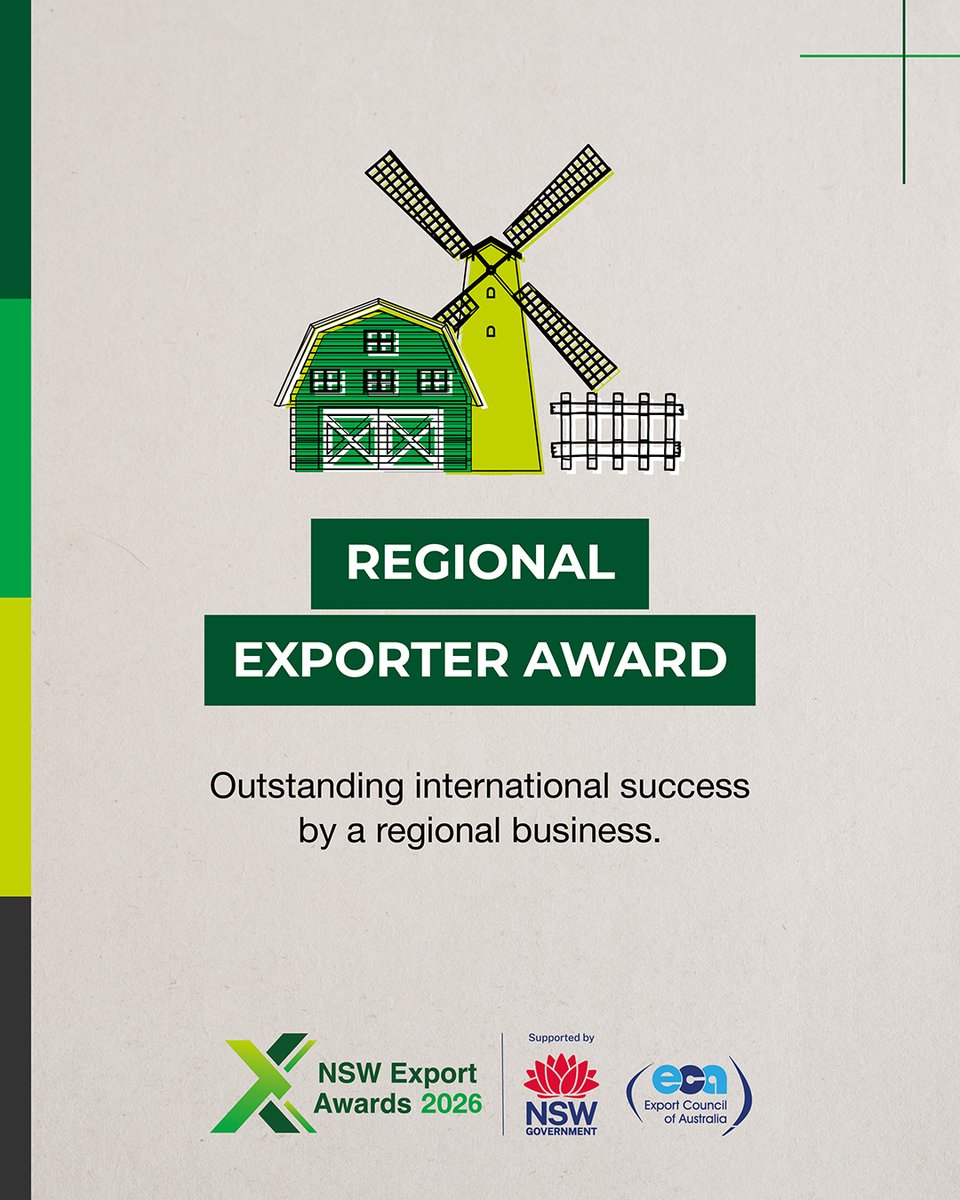 Aussieexport's tweet photo. Is your business making waves on the global stage?

The Regional Export Category recognises outstanding international success by a business based in a regional or remote location.

📣 Nominate or Apply now: https://t.co/xOSPkRqgcx https://t.co/zLCAHzUkz3