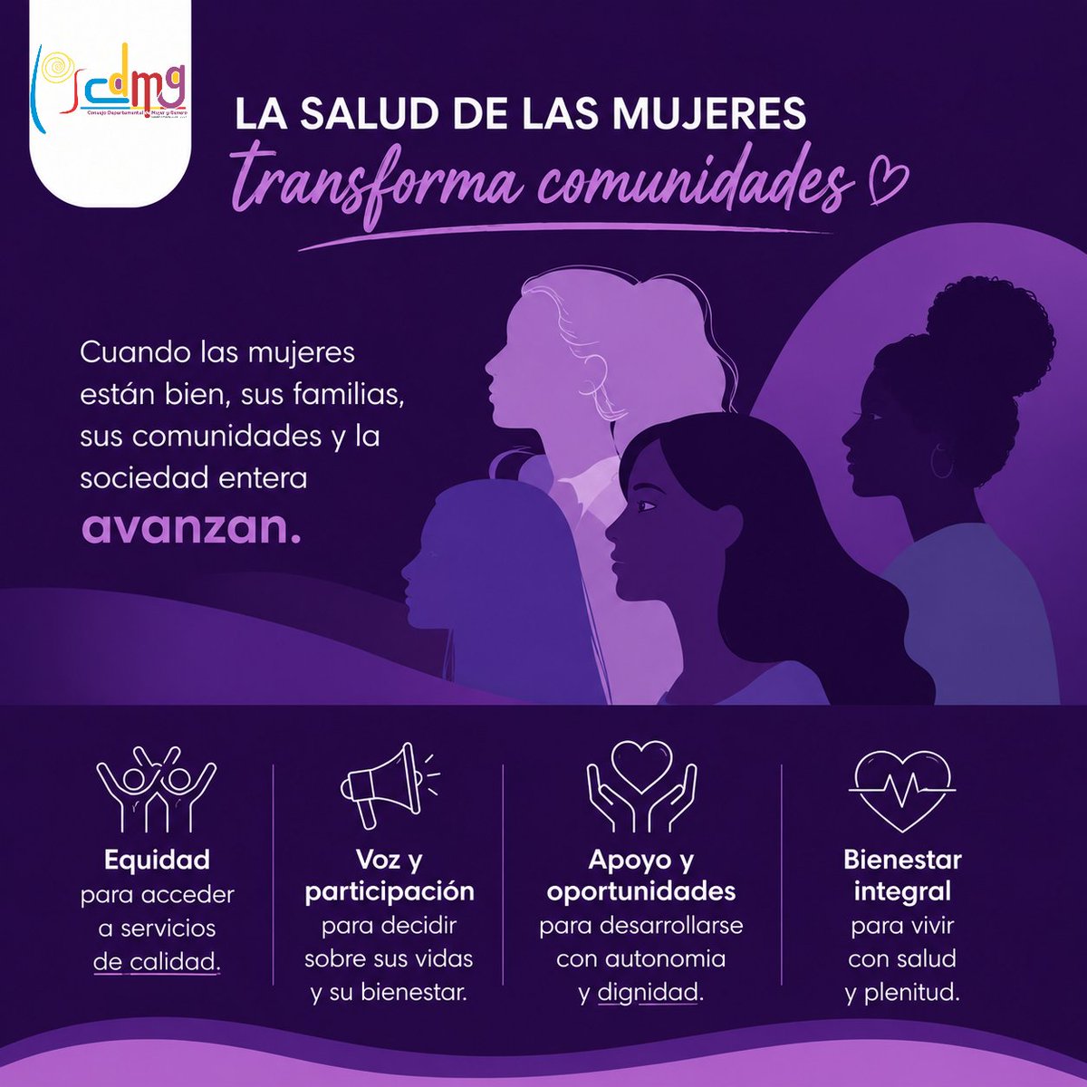 CDMGcundi's tweet photo. Día internacional de la acción por la salud de las mujeres 28M

Comprender que deben existir acciones afirmativas que garanticen la salud de las mujeres en sus diversidades con un mirada de enfoque de género hace un sociedad más justa y equitativa. https://t.co/ciXG3mCAL1
