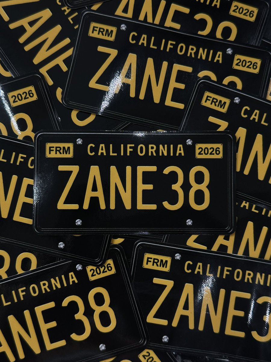 Zanesmithmerch's tweet photo. ZANE38 CA License Plate stickers just hit the site! What else would you like to see this on. Tees? Hoodie? Hat? Other? Let us know in the comments down below! https://t.co/TsY7Fm5Aza https://t.co/5BDvu44LTC