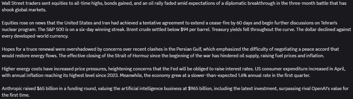 stroodsss's tweet photo. #markets may 28

Stocks reach record highs on reports of a US-Iran deal. https://t.co/2d0QFcDayq
