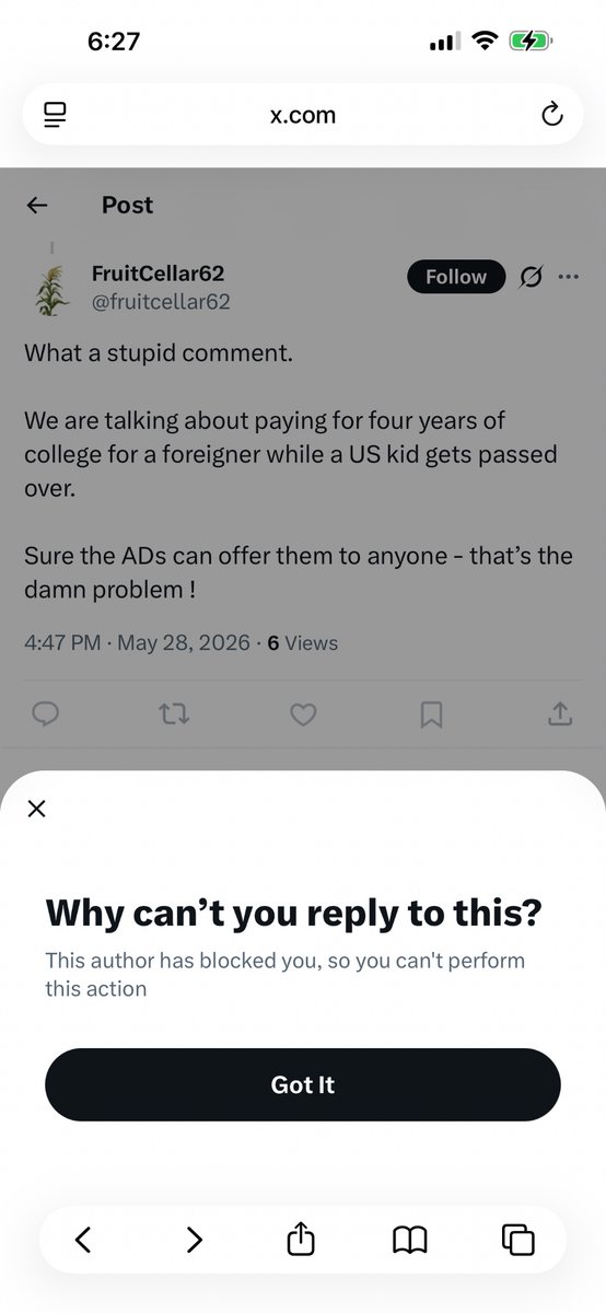 CycloneGrav's tweet photo. @fruitcellar62 @SaraLRiley @ChrisMWilliams When you've lost the argument, you resort to insults and blocking people. lol... just normal discourse on twitter I guess? https://t.co/8P8GqHzfJ3