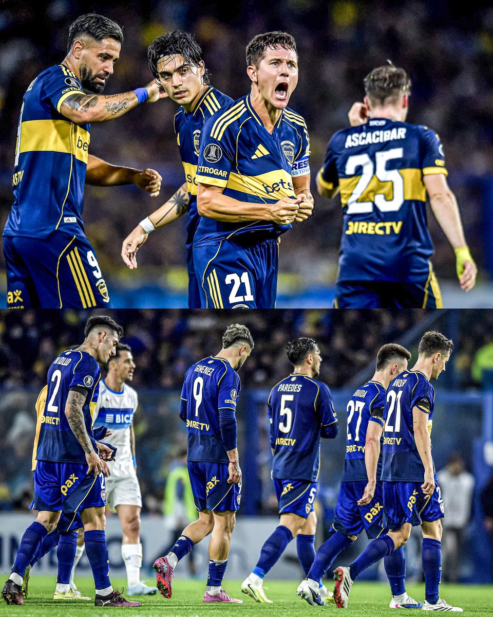 dataref_ar's tweet photo. 🇸🇪🏆 En la fecha 2, Boca Juniors sumaba 6/6 unidades y era el PUNTERO del Grupo D de la Copa Libertadores:

✅ 2-1 vs. U. Católica.
✅ 3-0 vs. Barcelona SC.

📉 En los siguientes 4 partidos, tan solo sumó 1 PUNTO y finalizó en la 3° posición, quedando ELIMINADO de la Copa Libertadores:

❌ 0-1 vs. Cruzeiro.
❌ 0-1 vs. Barcelona SC.
🟰 1-1 vs. Cruzeiro.
❌ 0-1 vs. U. Católica.

🌐 Todos los registros estadísticos EN VIVO están en https://t.co/hmQtYek1pQ