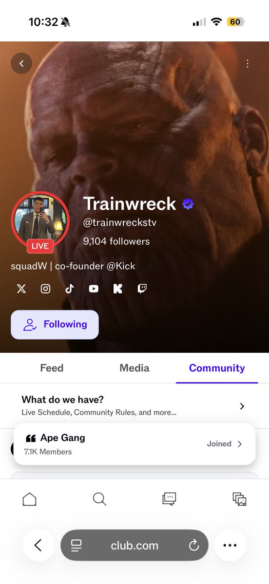 QueTee44's tweet photo. @Trainwreckstv SquadW

Train if you see this please stop playing that tornado game it’s such a scammy slot 

bc1qpkqusgn2j7hjq5j5sr9yttxtq7xy5rjkkdlwvp https://t.co/pZzb5LJggm
