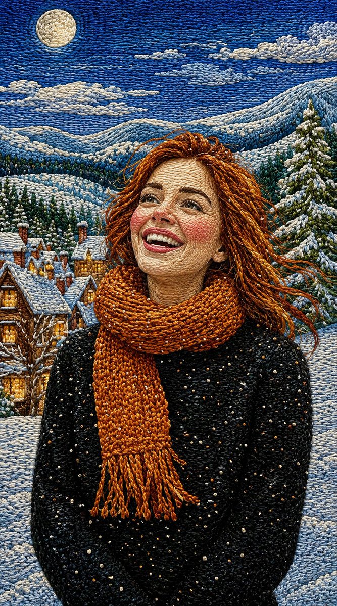 Handcrafted Embroidery Textile Portrait