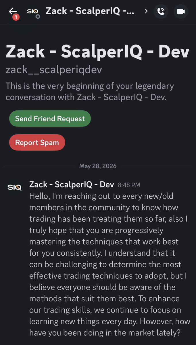 ScalperIQ's tweet photo. Just a fair warning 🚨🚨My Discord handle is zack_scalperiqdev (one _ not two). We never solicit anyone through messages. The only time you’ll receive a message from me is if you join our server. Please repost for visibility! Ty! https://t.co/0ZoyZ6q1cA