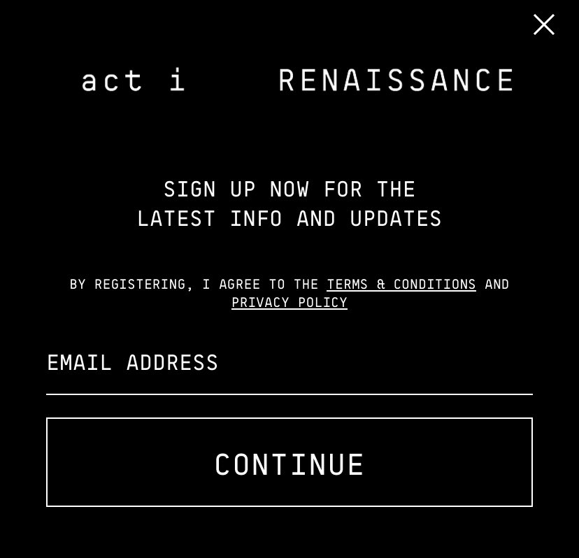 beyscatalog's tweet photo. 🚨Beyoncé’s website has been updated and no longer contains the "act ii    COWBOY CARTER" header when asked to sign up for latest info and updates. https://t.co/ybU4124HjO