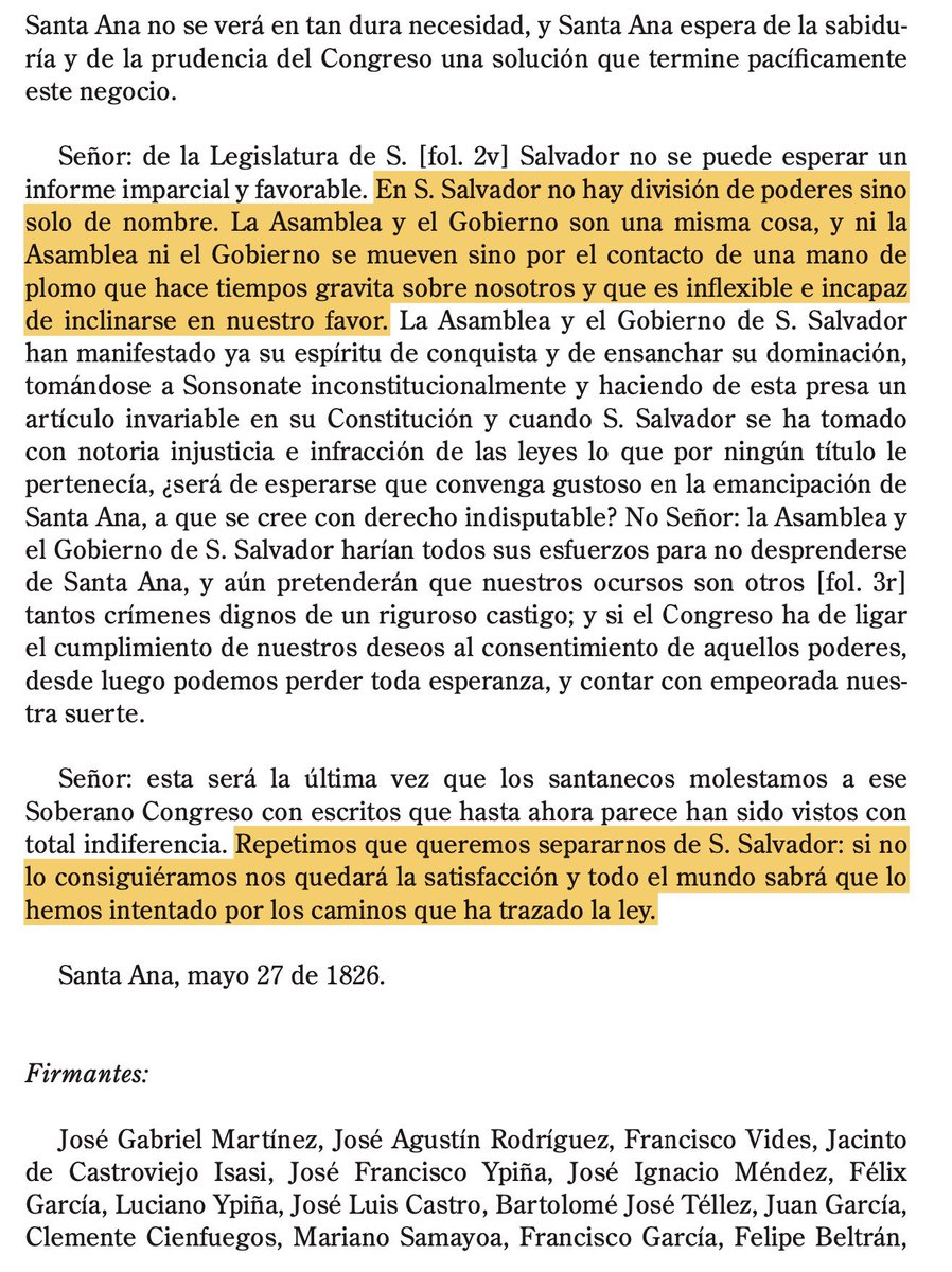 sazodan's tweet photo. ¿Sabían ustedes que en 1826 la ciudad de Santa Ana pidió segregarse de El Salvador para unirse a Guatemala?

«En S. Salvador no hay división de poderes sino solo de nombre. La Asamblea y el gobierno son una misma cosa». https://t.co/GxMJC4cjwH