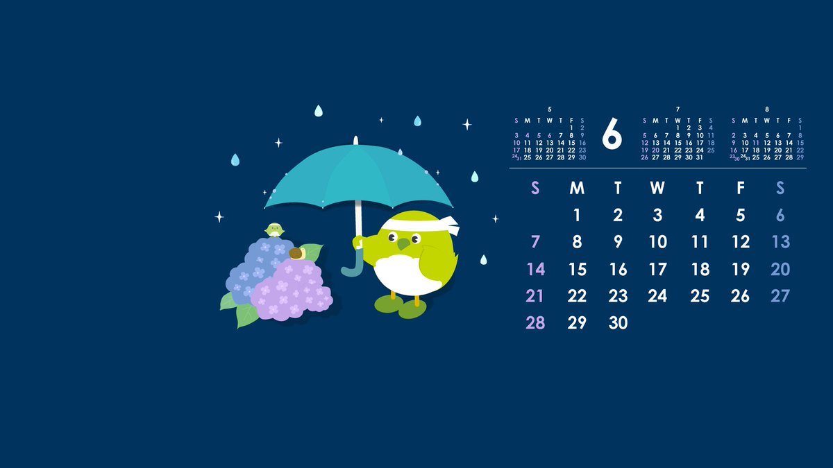 oitapref's tweet photo. 🌂めじろんカレンダー壁紙６月🌂
今月のテーマは・・・
『お気に入りの傘をさして、かたつむりくんとおしゃべりしたよ🐌☔』です！
大分県HPからもダウンロードできるので、好きなものを使ってね！
https://t.co/5eHXimmLIR https://t.co/VZtlKR9vu9