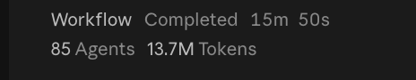 SYMBiEX's tweet photo. 85 parallel agents - 15m 50s 🔥

Claude Dynamic Workflows (/workflow) just dropped and it's already going crazy.

Opus 4.8 preview is delivering real multi-agent scale. 

Huge respect to @claudeai @AnthropicAI 

@elonmusk that new partnership is starting to shine https://t.co/LJZTz3S5Q8
