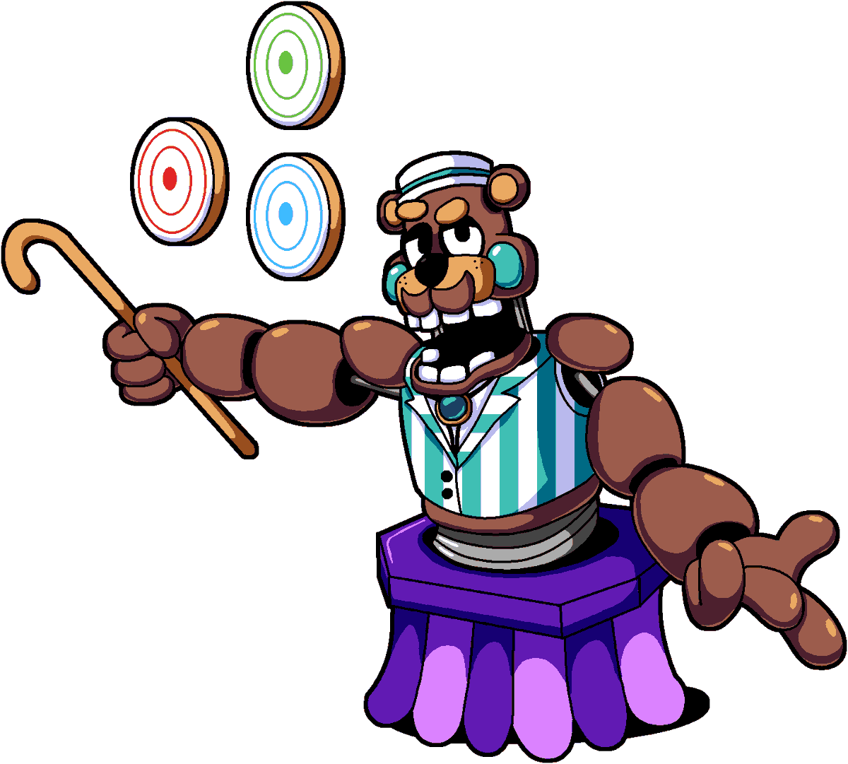 Qdsters's tweet photo. #FiveNightsAtFrickbears3 Step right up! Step right up!

That's right! Carnie from HW2 is the 3rd character for Triple Trouble Trio Vol.4 https://t.co/x1gU8DW9so