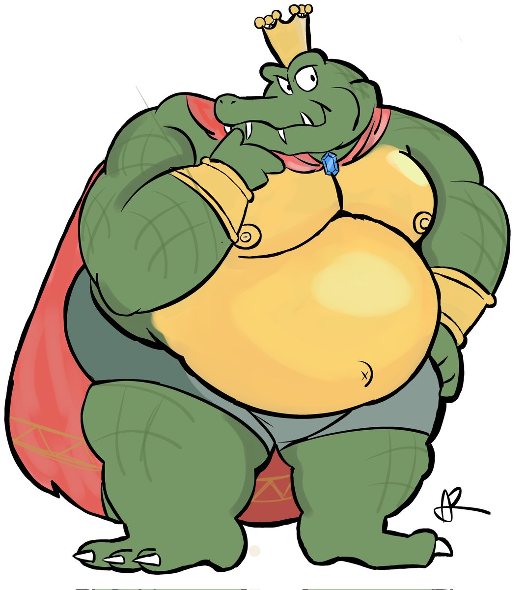 thewilion's tweet photo. King k rool (this is my first time drawing him... I plan to draw him again sometime hehe) https://t.co/tAZN6P3bjx