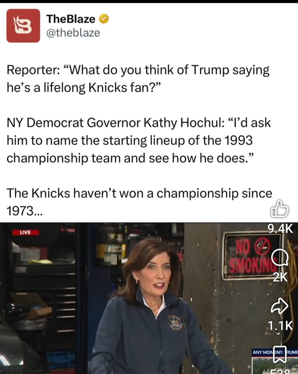 GVee1966's tweet photo. @GovKathyHochul @nyknicks YOU STUPID USELESS  PIECE OF SHIT https://t.co/wOBogQHbSh