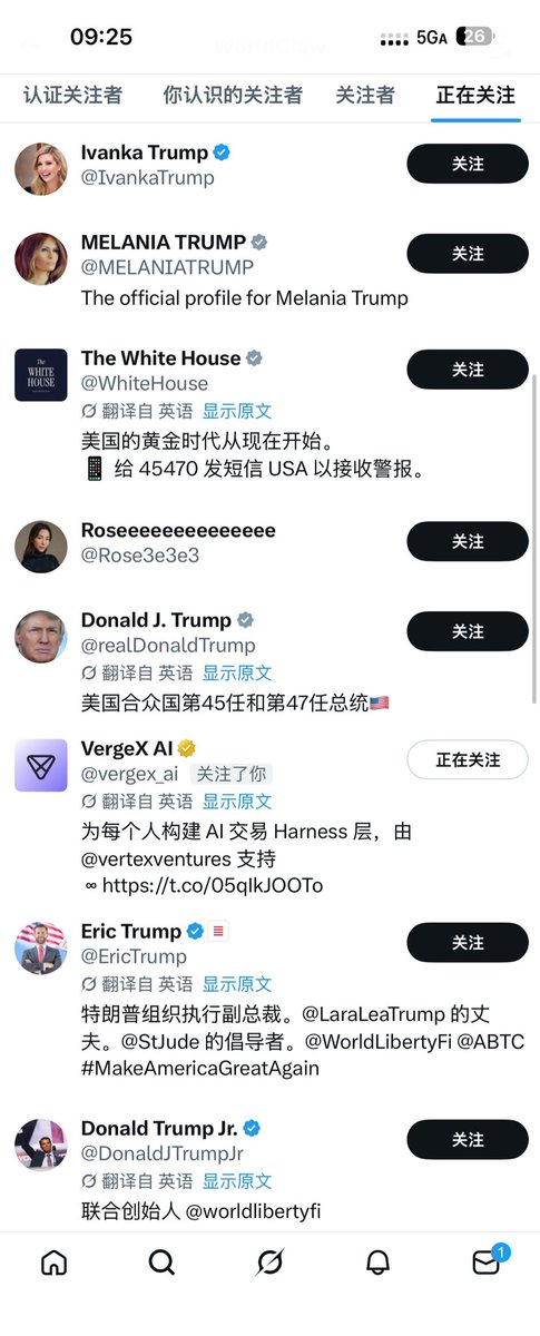 coseryaya's tweet photo. Ai 交易产品领域，比赛结束了🥲
懂王站台VergeX 

@vergex_ai 误入特朗普家族关注列表 https://t.co/uzFEpgUpvn