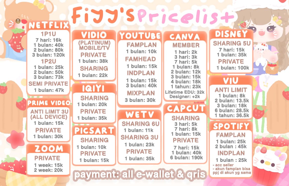 DesiUseck's tweet photo. SUSAHHH WTB APPREM BERĜARANSI DAN 100% TRÜSTED FAST RESPON!!!👒🎓

CANVA NETFLIX YT YOUTUBE DISNEY+ HBO VIU AMAZON PRIME WETV IQIYI CHAT GPT PLUS CAPCUT LOKLOK IQIYI MEITU SPOTIFY DRAMABOX HARIAN SHARING PRIVATE 💌

order wa here : https://t.co/d4v59gpw2o

#zonauang .qjrij73 https://t.co/VzxV2994NG
