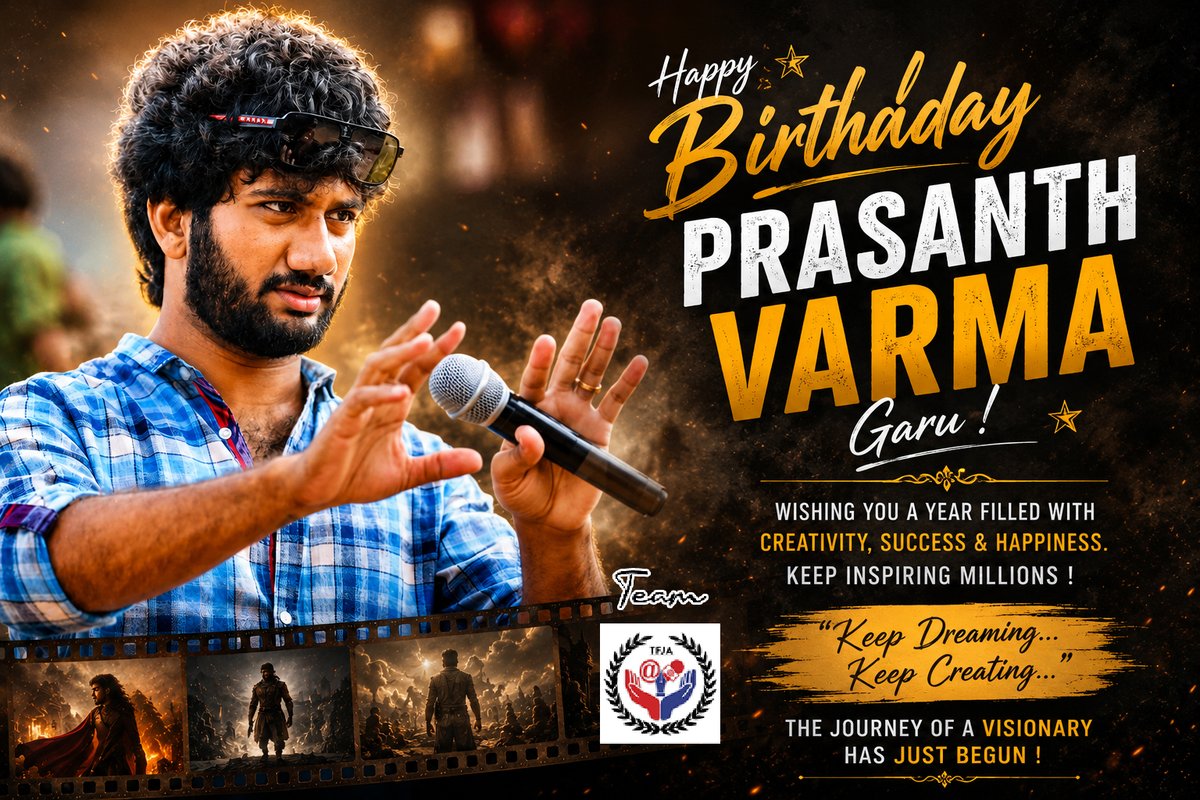 FilmJournalists's tweet photo. #TFJA Members Wishing the mastermind behind extraordinary storytelling, Director @PrasanthVarma Garu a very Happy Birthday!
#HBDPrasanthVarma https://t.co/9FVlTSDK63