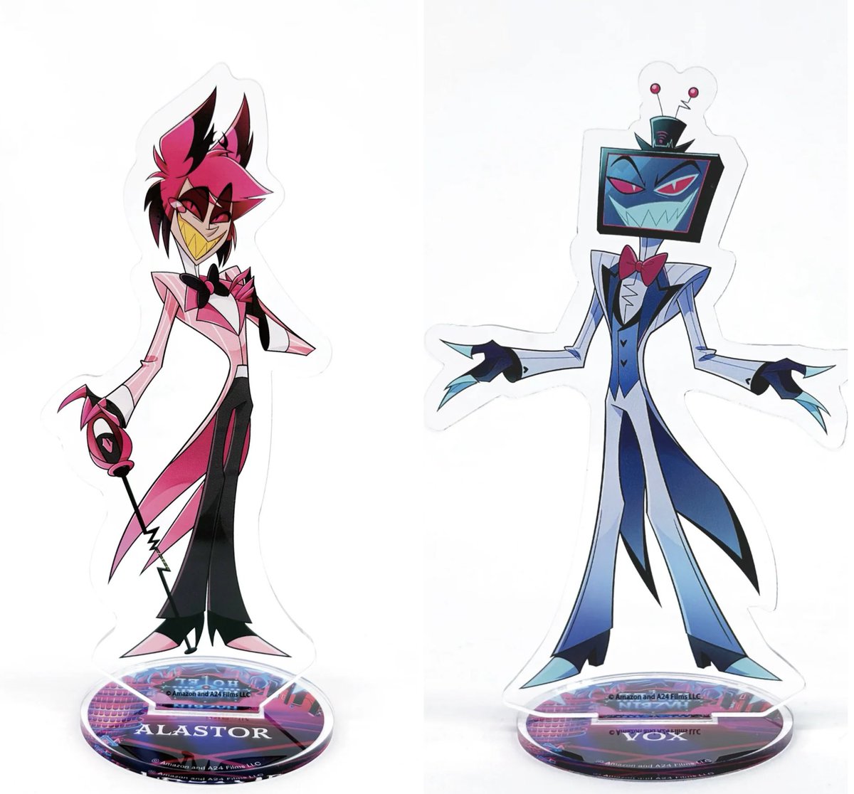 FawnOnAir's tweet photo. We as a nation are being absolutely spoilt 🙌🏼 First official Vox &amp; Alastor merch and matching standees #radiostatic #voxal https://t.co/Xfsh0FyRE3