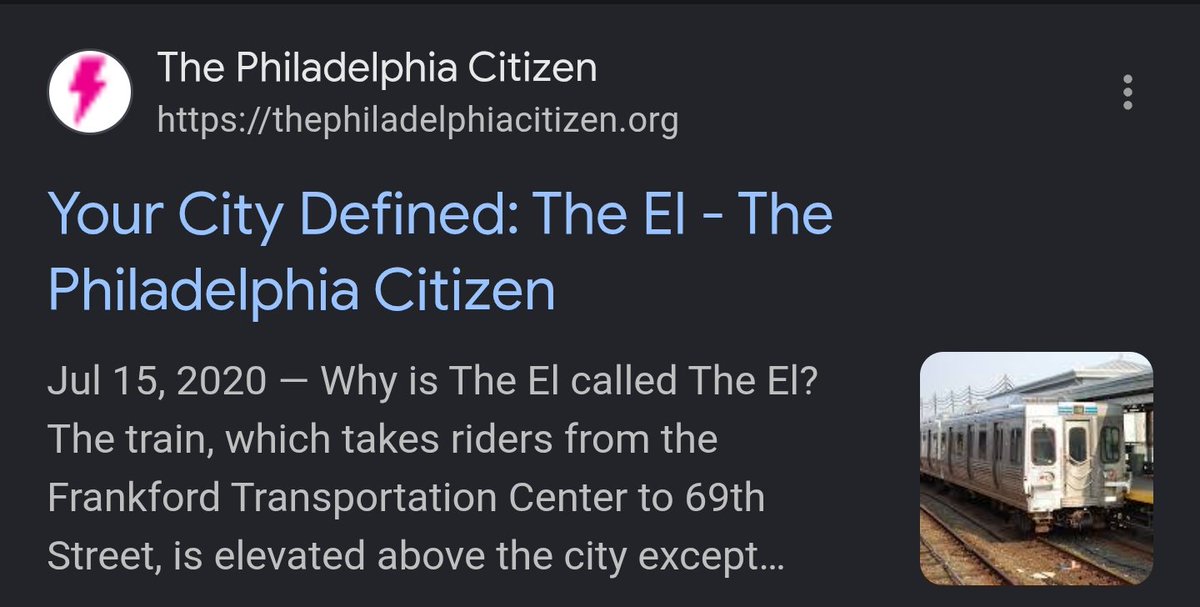 Elaine_and_Eric's tweet photo. @SEPTA_SOCIAL I hear @SEPTA has rebranded the "El" as the "L"; not true, right?
The Market-Frankford Elevated has been "The El" for generations. We don't need marketing rewriting Phily history. What's next? Are we going to start calling Ben Franklin "Benny"?
It will always be The El!
#TheEL https://t.co/RGY4MRT4tX